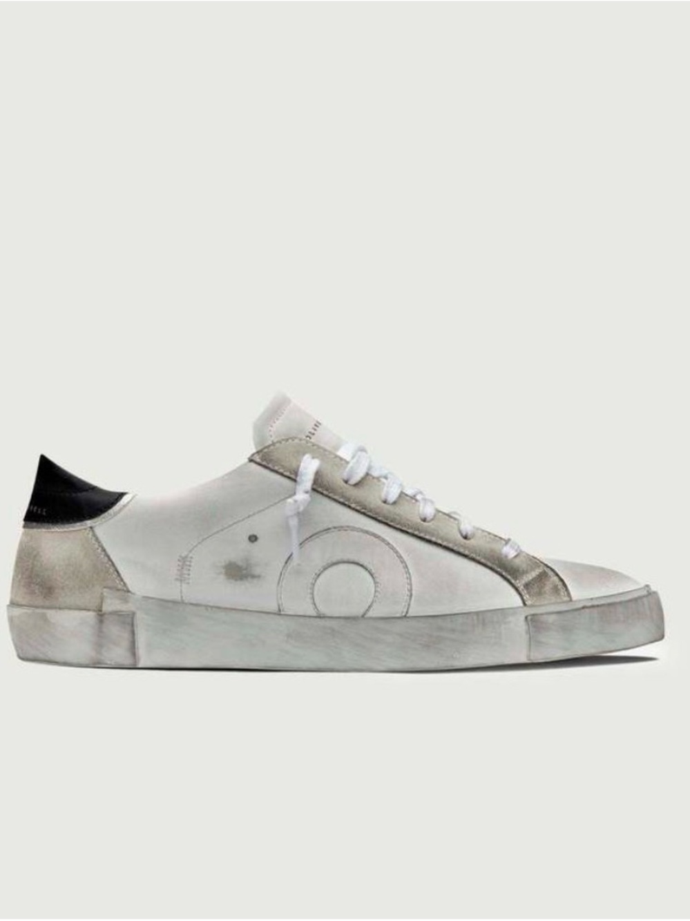 Oliver Cabell Demi White and Gray Low-Top Sneakers